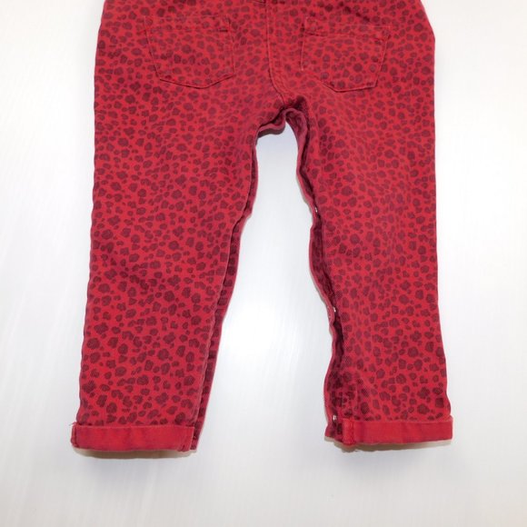 NEXT Baby Girls 18-24 Months Red Maroon Cheetah Print overalls - Picture 10 of 10